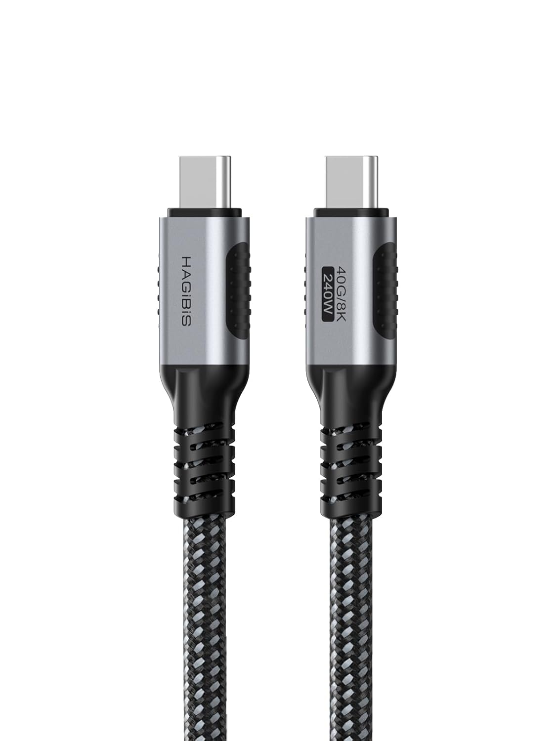 Hagibis USB 4 Cable, Graphene Braided USB C to USB C 240W Fast Charging Cable with 8K@60Hz 40Gbps Data Transfer Thunderbolt 4/3 Video Cord for iPhone 15/15 Pro Max, iPad, MacBook Pro Air (2 m)