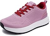 WHITIN Wide Toe Box Walking Sneakers for Women Size 8 Ladies Jogging Stylish Cushion Athletic Lightweight Daily Shoes Purple 38.5
