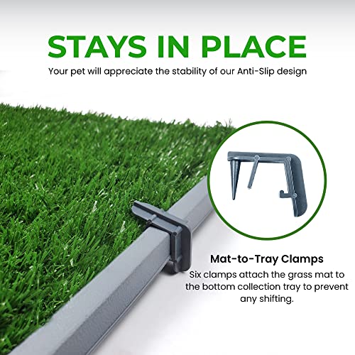 Elepower Dog Grass Pad With Tray - Dog Litter Box - Anti-Slip Artificial Grass For Dogs - Includes 3 Grass Pads - Potty Training For Puppy (16X20) #TOP5