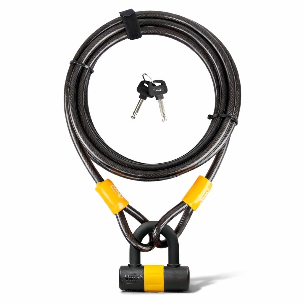 VINZ Kinabalu Cable de Sécurité avec Serrure à Clé | Cable de Verrouillage Flexible | Longueur 300 cm | Haute Résistance et Fiabilité | Idéale pour Protéger Votre Meubles, Moto, Scooter ou Vélo |...