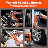 ValueMax Grease Gun, 6000PSI Heavy Duty Pistol Grip Grease Gun Kit with Reinforced Couplers and Flexible Hoses, Fit for 400ml Cartridge, Grease Guns for Automotive & Trailers, Industrial, Marine - Image 8