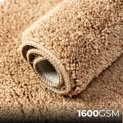 Image of Doormat for Home Entrance, Door Mat for Living Room, Bedroom & Office, Anti Slip Floor Mat,Easy Clean Decorative Mat for Indoor Outdoor Use Microfiber Bath Mat, 60x40 cm, Beige