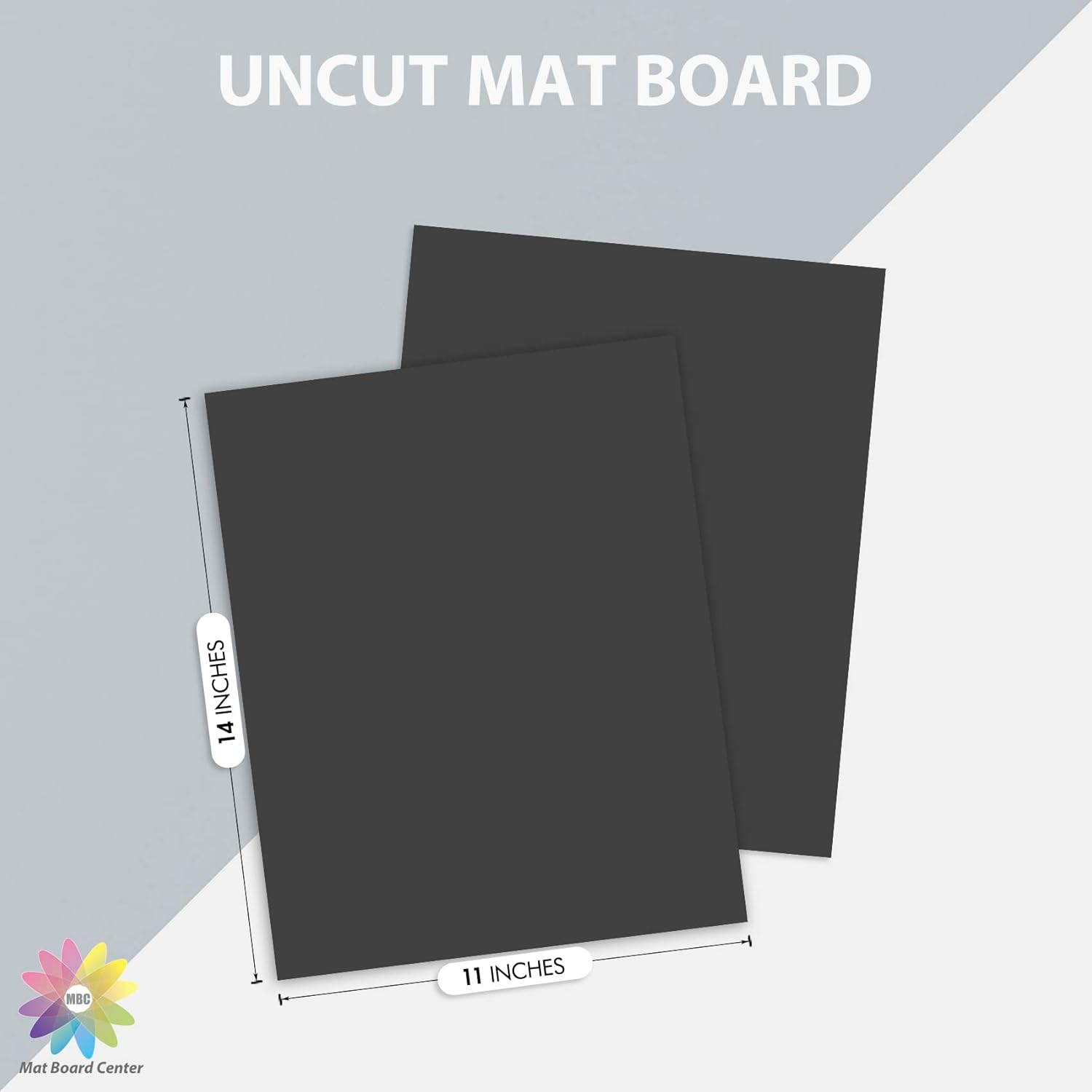 Mat Board Center, 11x14 Black Color Uncut Photo Mat Boards, 4-Ply Thick Matboards for Frames, Prints, Photos (10 Pack) - Image 2