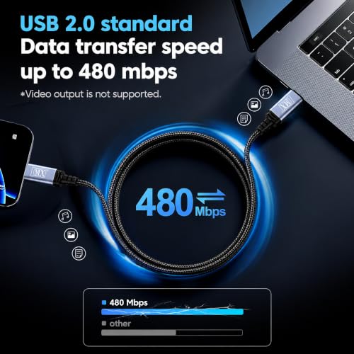 Image of MX 240W USB C to USB C Cable PD 3.1,Type C to Type C Fast Charging Cable High Speed Data Transfer & Charging Type C Cable for MacBook, iPhone, Samsung Galaxy S25 /S24, iPad & Laptops - 2Mtr Cord