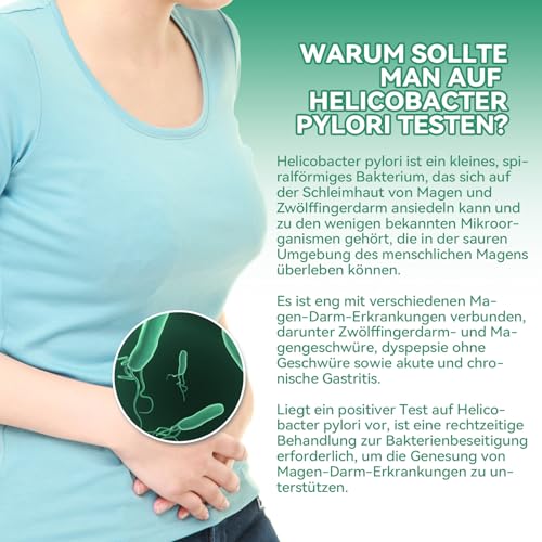 Helicobacter Pylori Test mit 98.6% hoher Genauigkeit Antigen-Selbsttest via Stuhluntersuchung Für alle Magenbeschwerden: Sodbrennen… – Ansicht 2