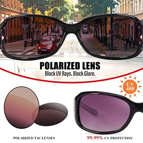 Fimilu Sunglasses For Women Polarized Uv400 Protection Wrap Around Glasses Trendy Butterfly Decor Fashion Accessories #TOP5