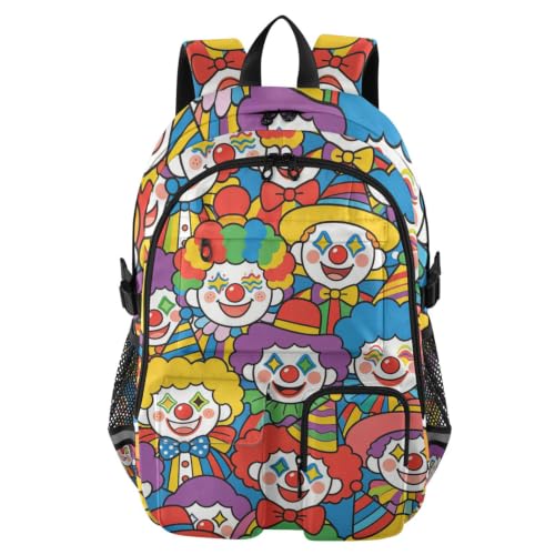 Mochila escolar para adolescentes con compartimento para laptop de payaso