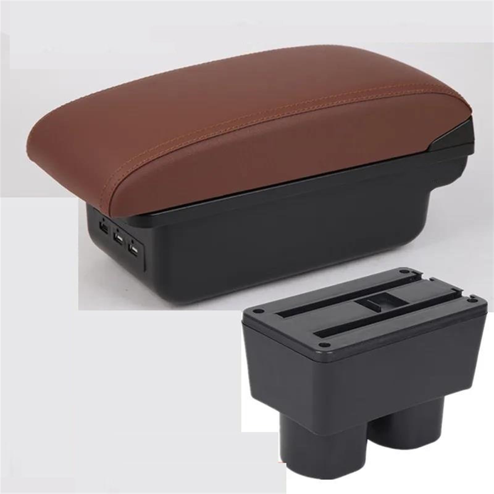 Ysdsls B Brown 3Usb Auto Interior Parts Armrest Box For Figo Car Retrofit Storage With Usb