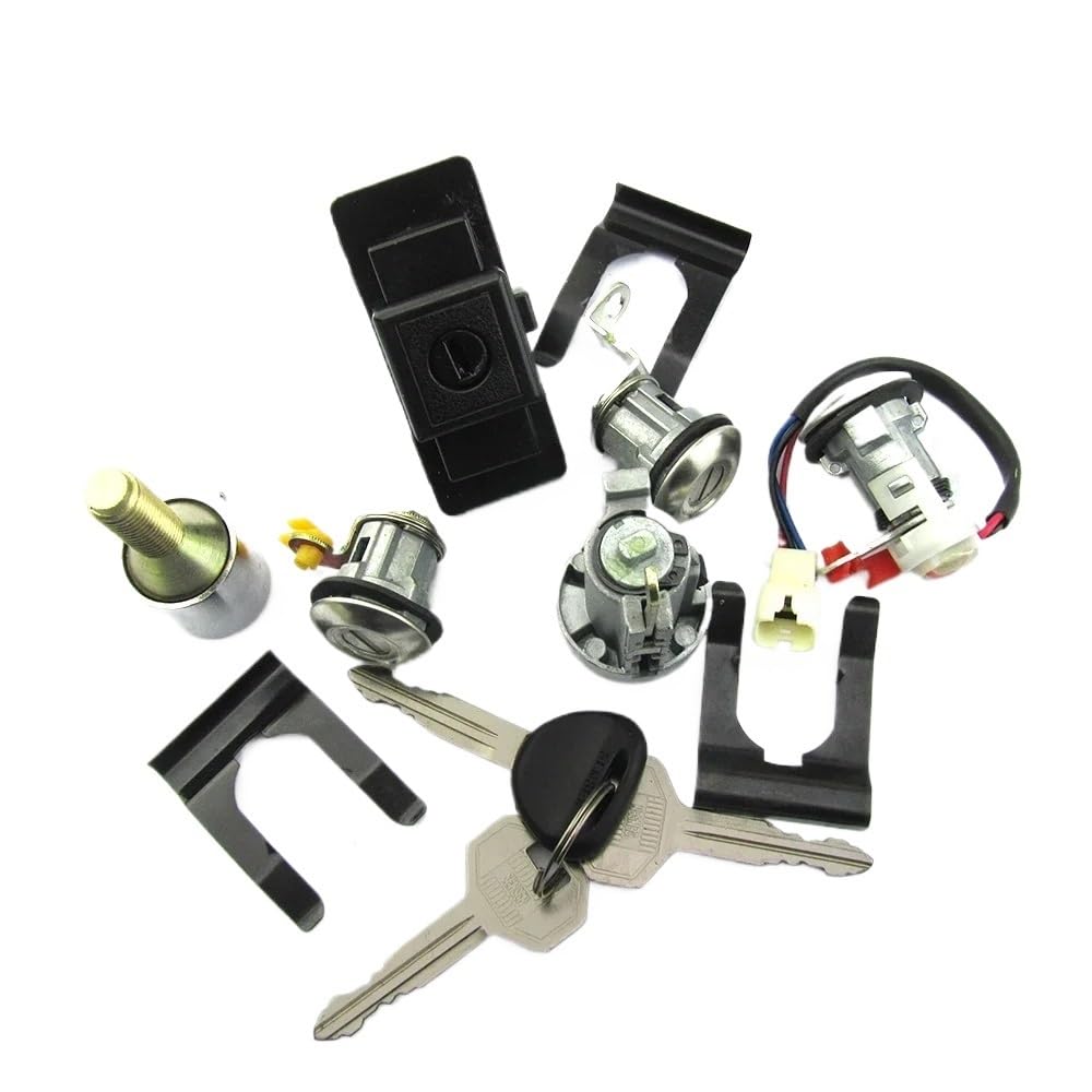 Interruptor de arranque de bloqueo de encendido co Compatible con Mitsubishi Montero Pajero 2 MK2 V32W 4G54, guantera de encendido, rueda de repuesto, cilindro de cerradura de puerta, llave MR259111 M