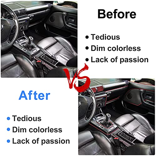 32 Feet Car Interior Moulding Trim And 20 Car Air Conditioner Vent Outlet Trim, Moulding Trim Strip Line Car Decorative Filler Insert Strip And Diy Auto Air Conditioner Strip With Scraper (Red) #TOP2