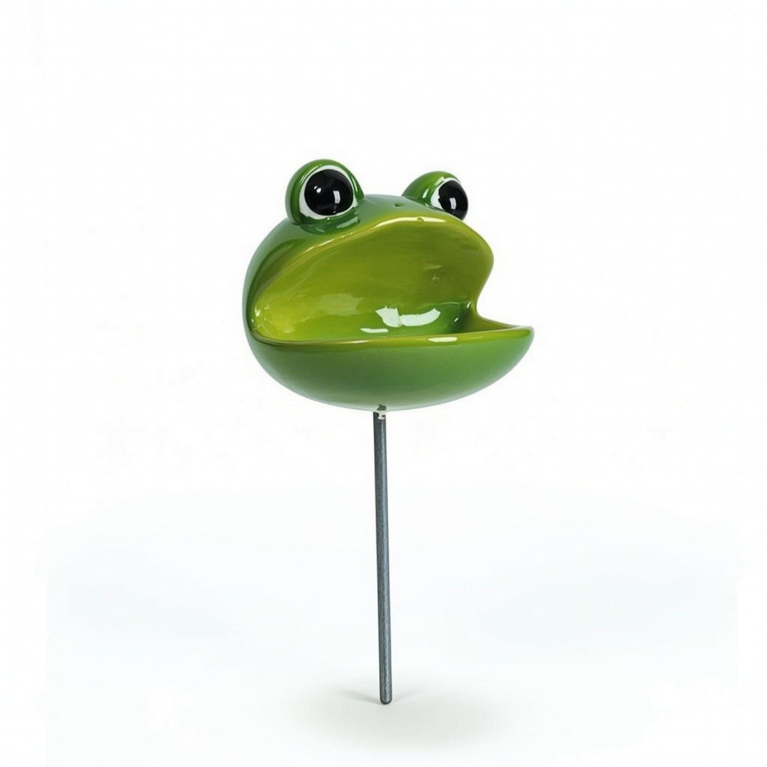 Glossy Garden Stake with Bowl Outdoor Resin Garden Stake Nature-Inspired Decorative Water Feeder Whimsical for Flower Beds, Lawn, Patio Planters, Frog-image-47