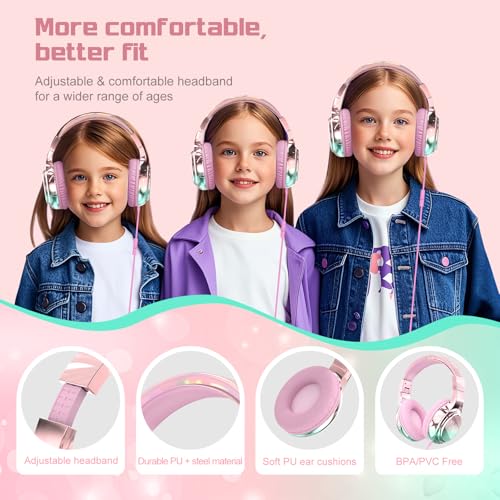 QearFun Kids Headphones Wired with 85/94dB Volume Limit LPXEJ21 の商品画像 6