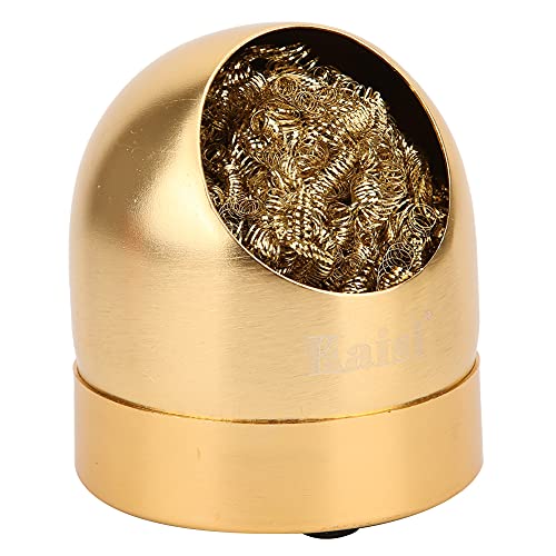 Solder Tip Cleaner, Soldering Tip Cleaner Portable Wire Ball Soldering Iron Cleaning Ball Holder Base Stand Soldering Iron Tip Cleaner for Cleaning Solder Iron and Tips