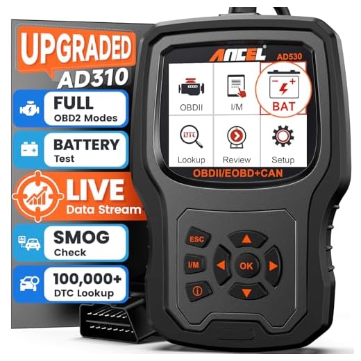ANCEL AD530 OBD2 Scanner Diagnostic Tool, Universal Check Engine Code Reader with Live Data, Car Diagnostic Tool with Upgraded Battery Tester & All OBD2 Functions for 1996+ Vehicles, Upgraded AD310