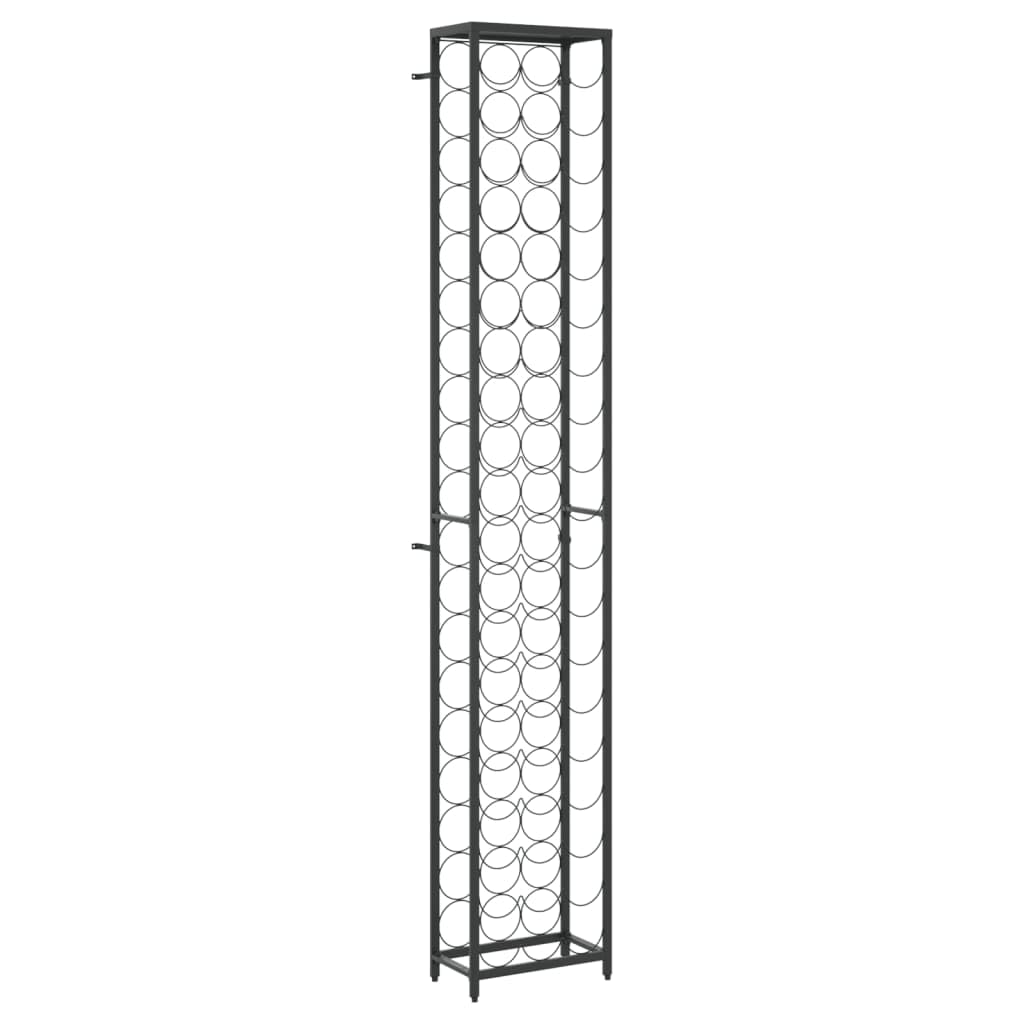 vidaXL Wine Rack, Wine Shelf for 57 Bottles, Bottle Holder for Bar Kitchen, Whisky Rack Drinking Rack Wine Holder, Black Wrought Iron
