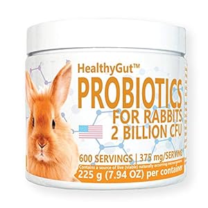 HealthyGut™ Probiotics for Rabbits Dietary Supplement, All-Natural Digestive System Formula (600 Servings)