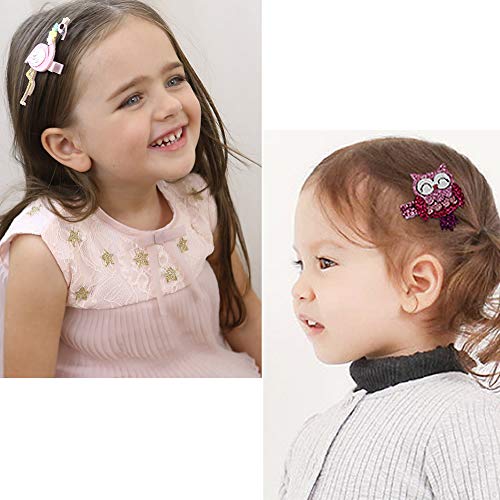 Insowni 16 Pack Glitter Cute Fruit Unicorn Panda Cat Owl Alligator Hair Clips Barrettes For Baby Girls Toddlers Kids #TOP2