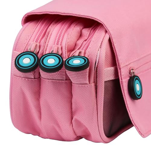 Miniatura 6 de Grafoplás Escolar Triple, Estuches 3 Compartimentos Con Solapa Niños Unisex, Rosa Pink , 23 X 10 X Cm