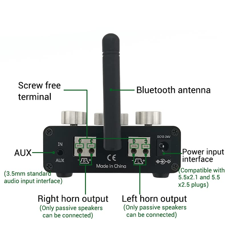 TPA3116D2 2 * 50W Bluetooth 5,0 Amplificador de Potencia de Audio estéreo HiFi Clase D Digital TPA3116 Ecualizador USB Mini Amplificador de música