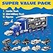 JOYIN 25 in 1 Police Rescue Truck Car Toy Set with Sounds and Lights, Mini Vehicles in Carrier Truck, Play Police Patrol Rescue Vehicle Toy, Birthday Gifts for Over 3 Years Old Boys