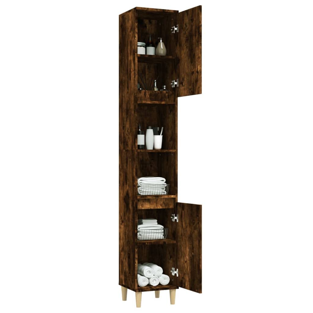 Mobile Colonna Bagno Rovere Fumo 30x30x190 cm