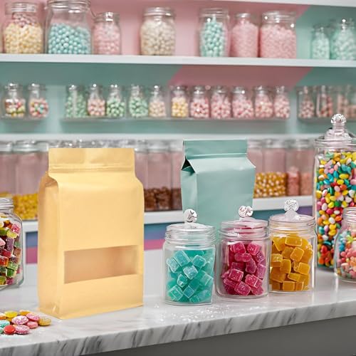 Bolsa para ventana marrón 50 con base estable para conservar legumbres secas 8