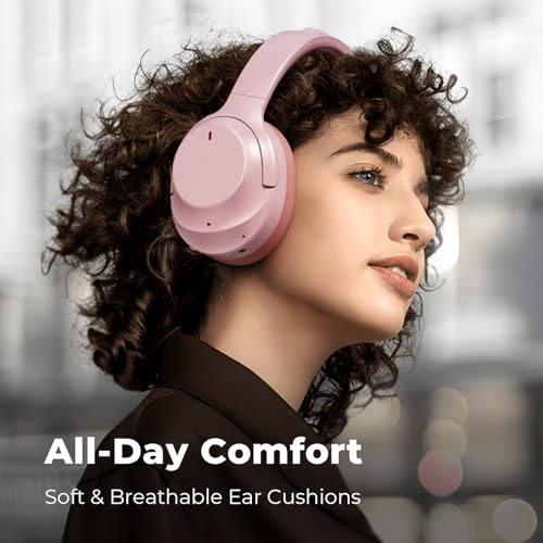Image of Active Noise Cancelling Headphones, Upgraded Wireless Bluetooth Headphones Over Ear with ENC Mic, HiFi Stereo Deep Bass, Noise Canceling Headphones Lightweight, BT 5.4, for Travel /Office /Home, Pcs