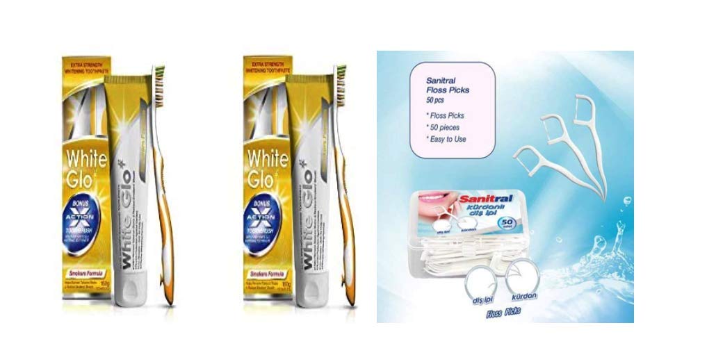 Smokers Formula Whitening Toothpaste Pack 150g -Pack of 2 (with Sanitral 50 Pcs Dental Floss Stick Included as a Gift)