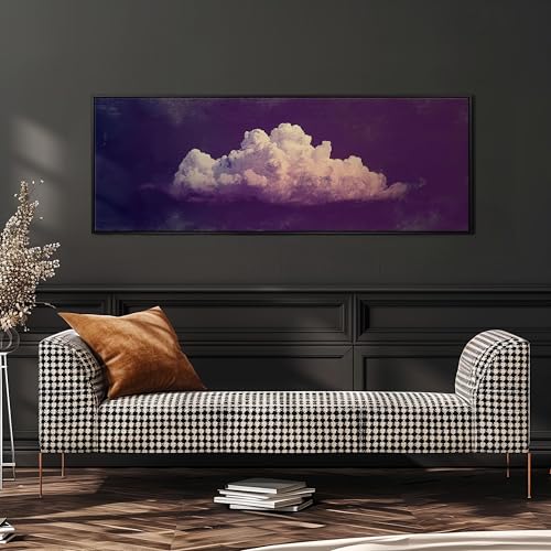 Toile imprimée nuage grand format panoramique ciel violet - 4