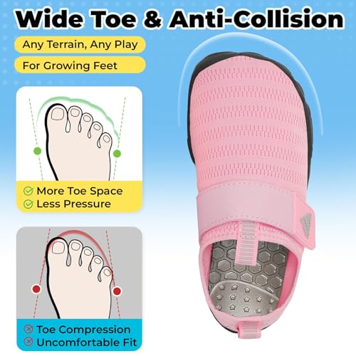 Image of Mishansha Kids Water Shoes Quick-Dry Wide Toe Box Non-Slip Barefoot Shoes Beach Pool Swim Shoes