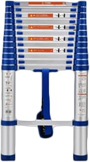 Telescoping Ladders Aluminum Alloy Telescoping Ladder, Quick Button Retraction Telescopic Extension Ladder Protective Design, 300LBS Capacity Anti-Slip Telescoping Extension Ladder (Size : 6.99