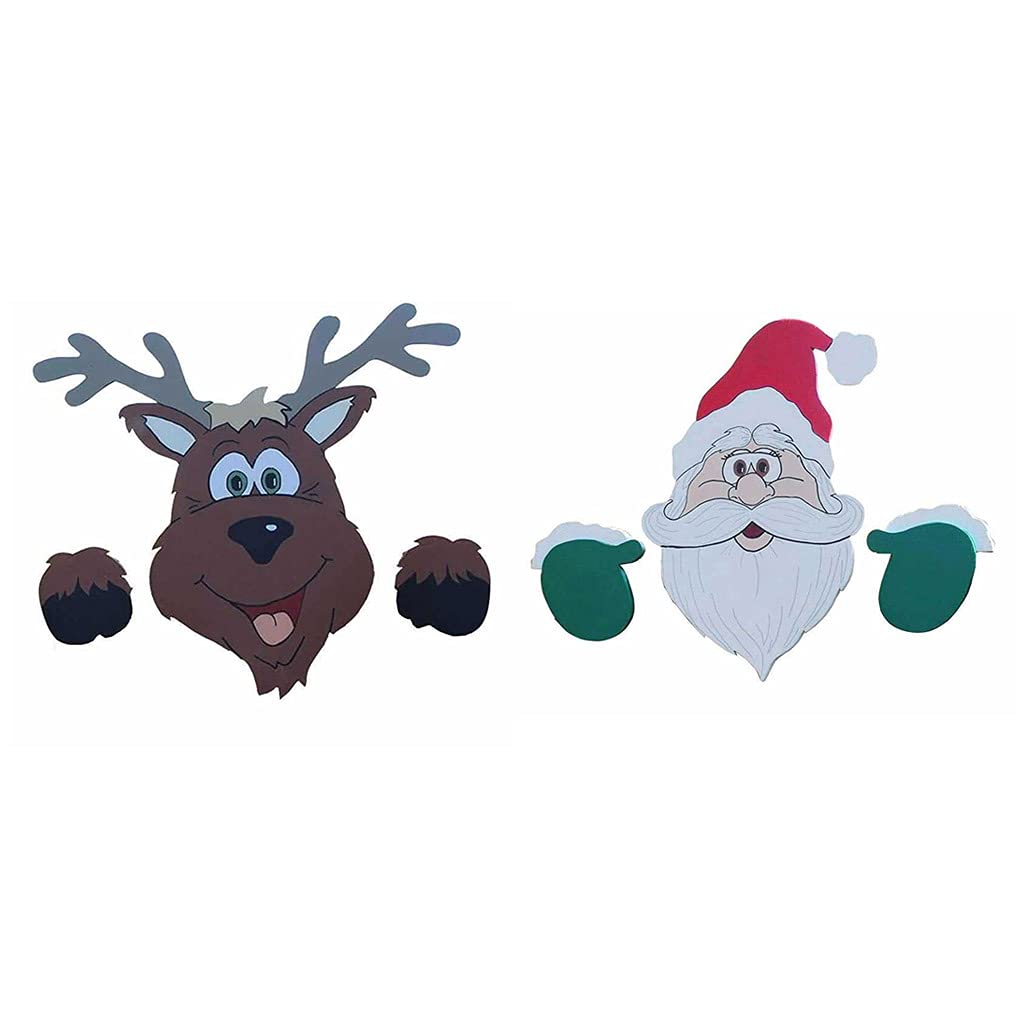 Weihnachts-Zaundekoration 'Frau Claus' – Mit Handschuhen & Klebeband