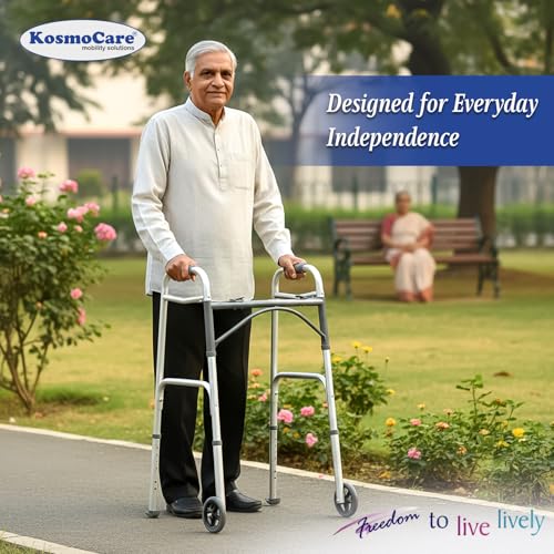 Image of KosmoCare Deluxe Folding Walker with 5 inch castors