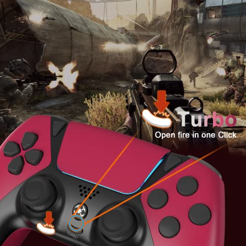Wireless Controller For Ps4 Controller, Augex Ymir Game Remote For Playstation 4 Controller With Turbo, Steam Gamepad Work With Back Paddles, Scuf Controllers For Ps4/Pro/Silm/Pc/Ios -Cosmic Red #TOP2