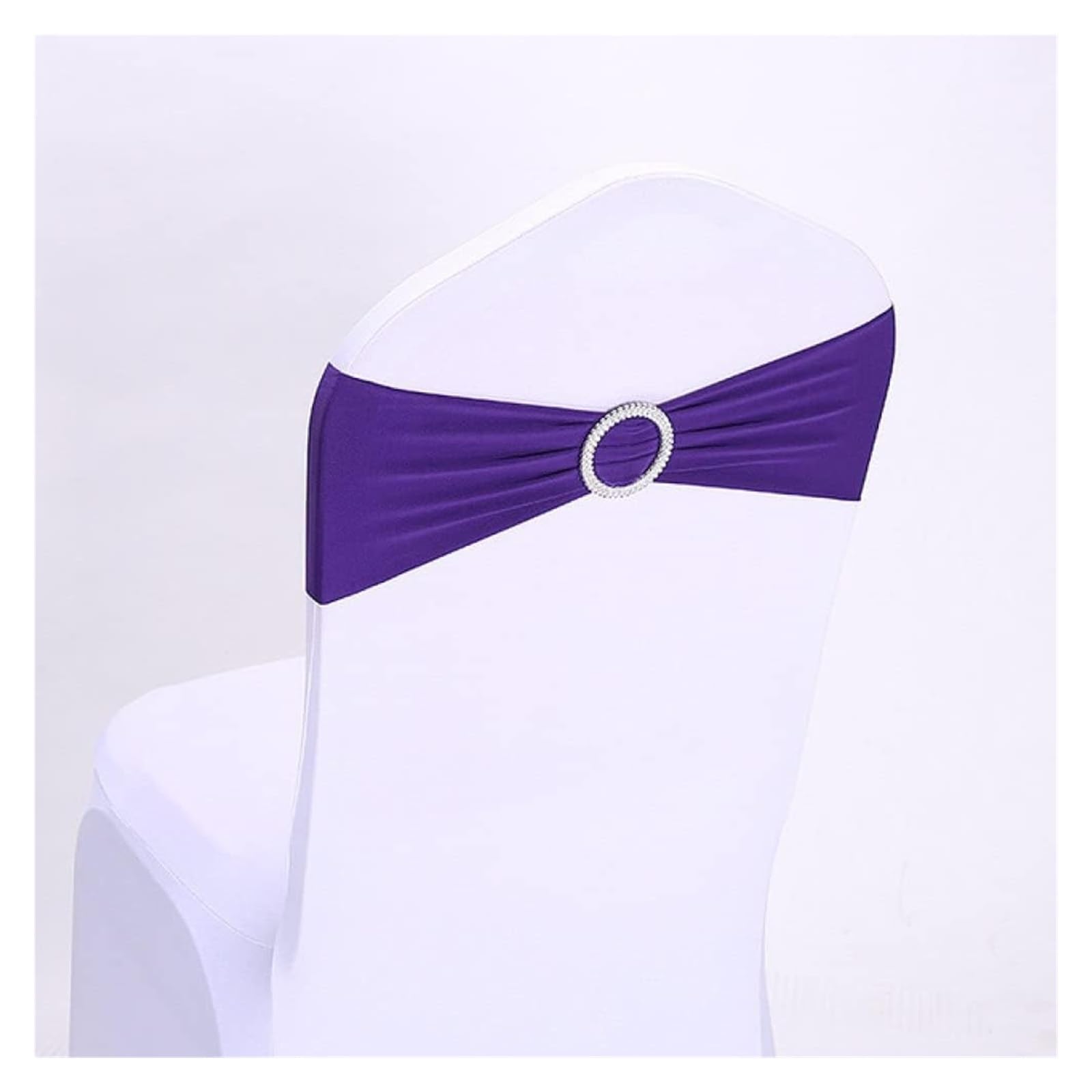 chair sashes,10/50pcs Stretch Spandex Chair Sashes Covers Bow Bands With Buckle For Wedding Party Banquet Hotel Office Meeting Decorations,red,50pcs (Color : Blu, Size 10 pcs)(Purple,50pcs)