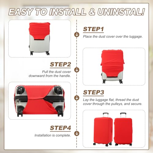 uxcell Luggage Cover for Suitcase Protector, Fit 18-20 Inch Luggage Elastic Suitcase Cover Scratch-Resistant Covers for Travel Business Trips, Black (S)4