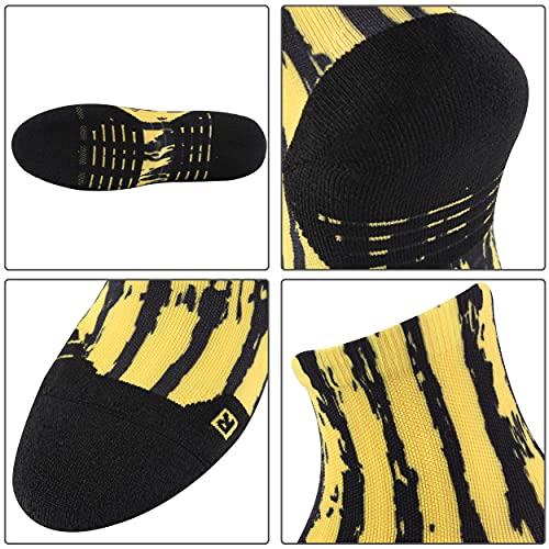 Huso Running Socks For Men, Funky Colorful Novelty Pattern Cushioned Socks For Summer Workout Running, Hiking, Biking 4 Pairs (Multicolor, Xxl) #TOP4