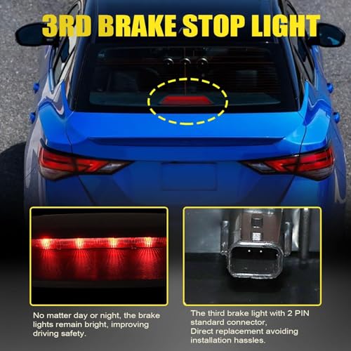Image of SecosAutoparts 3rd Third Brake Light Compatible with Nissan Sentra 2012 2013 2014 2015 2016 2017 2018, LED Rear High Mount Center Stop Lamp Assembly, Direct Replacement 26590-3RA0B 26590-3SG0B
