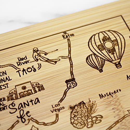 Image of Totally Bamboo A Slice of Life New Mexico Engraved Map Cutting Board