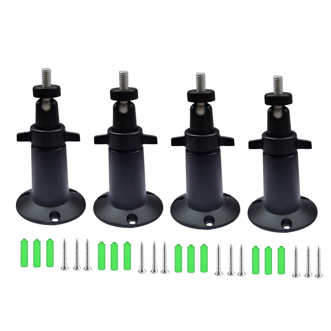 Adjustable Security Metal Wall Mount Indoor/Outdoor Aluminium Alloy Camera Mount for Arlo, Arlo Pro, Arlo Pro 2, Arlo Pro 3, Arlo Ultra Surveillance Camera (4 Pcs, Black)