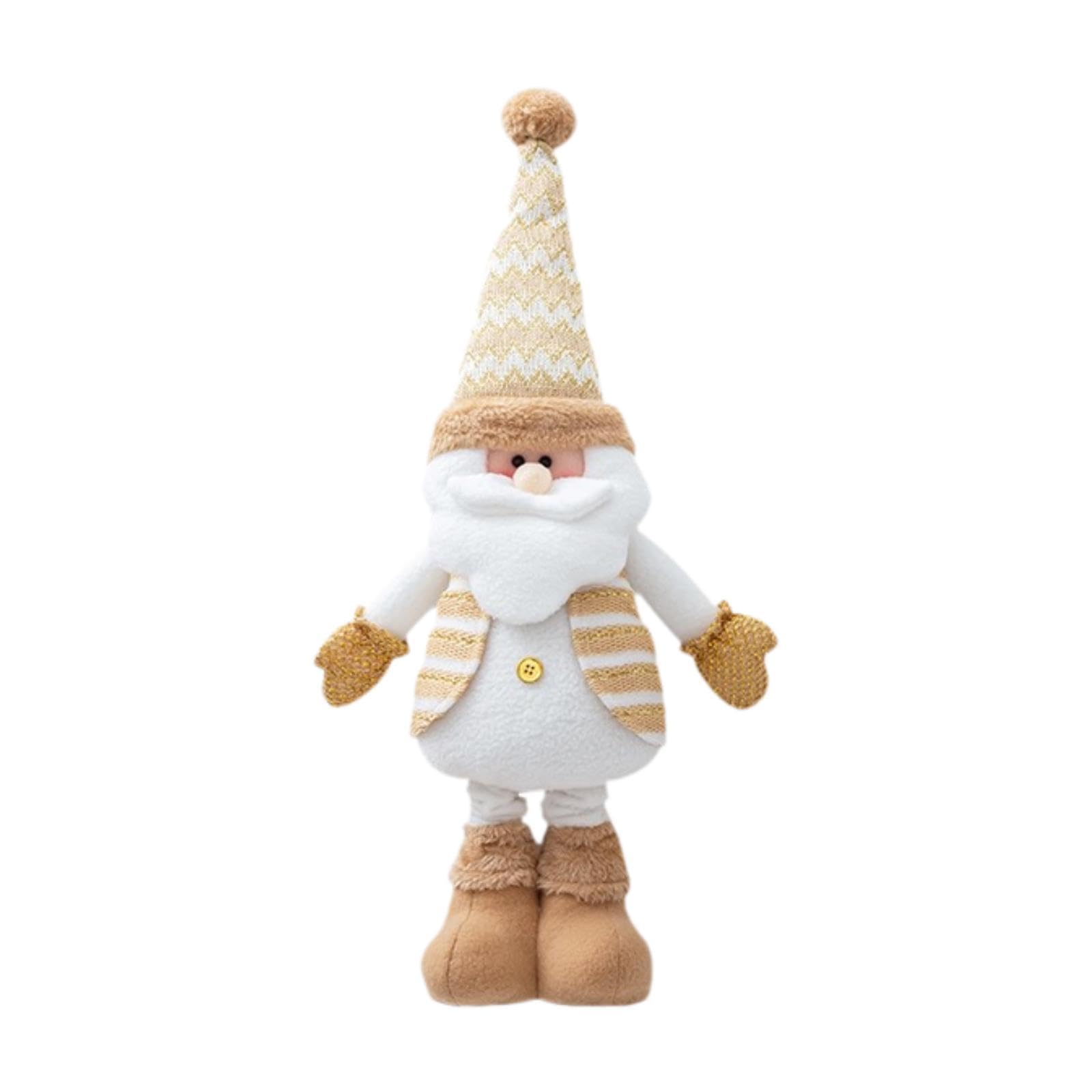 Figura de Muñeco Navideño de Pie con Piernas Extensibles, Adorno de Tela Suave, Altura Ajustable, Ideal para Exhibir en El Hogar Durante, Papa Noel
