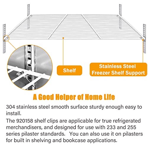 920158 Freezer Shelf Clip,Stainless Steel Shelf Clip for Refrigerator,Freezer Cooler Shelf Support,Replacement Shelf Square Buckles Clips (10) - Thumbnail 3