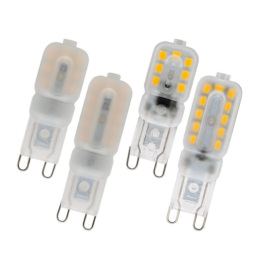 YSJX Lighting, Confezione da 20, Lampadina Faretto LED AC220V G9 SMD2835 2W/3W Illuminazione Domestica Lampadario Lampada Lampadine per la casa(Warm White,Transparent 22LEDs)