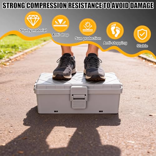 Medium Outdoor Electrical Box, IP54 Waterproof Extension Cord Cover (10.3 x5.9 x 3.7 in) – Weatherproof Outdoor Outlet Box for Holiday Lights, Pool Pump, EV Charger (Grey, Medium) by JKSVL - Used condition - Image 5
