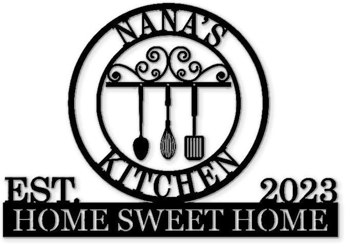 Custom Kitchen Utensil Rack Metal Sign - Personalized Modern Farmhouse Wall Art, Functional Decor for Kitchen or Dining Room, Gift for Home Cook