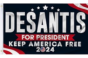 2024 DeSantis for President - Ron DeSantis Keep America Free Sign and Banner Flag