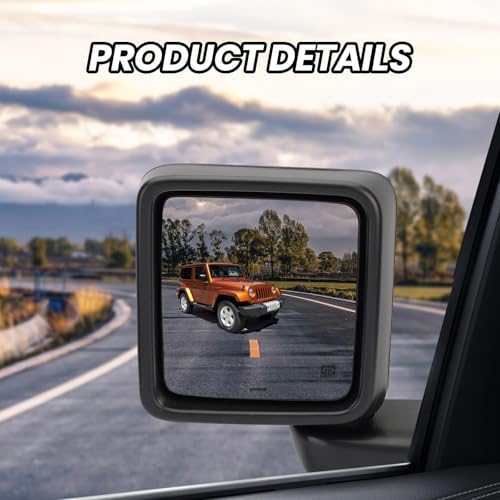 Left Driver Side Mirror Compatible with 2018-2023 Jeep Wrangler JL and 2020-2023 Jeep Gladiator JT Rear View Mirror with Heated, Manual Folding, Power Glass, Replace 68281891AE, 68281891AB, 5 Pins by KAPAMZ - Used condition - Image 3