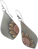 PUSOMU Boho Teardrop Sunflower Dangle Earrings for Women - Handmade Vintage Bohemian Statement Jewelry