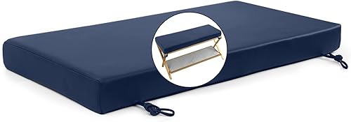 ROFIEJOX Cojín de banco de 36 pulgadas, tela impermeable para arañazos de gato, textura de cuero, espuma de esponja de alta densidad 70D, grosor de