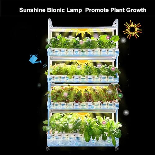 Kit de torre hidropónica, sistema de cultivo vertical con luz LED de cultivo para verduras, construcción duradera de PVC, solución de jardinería interior